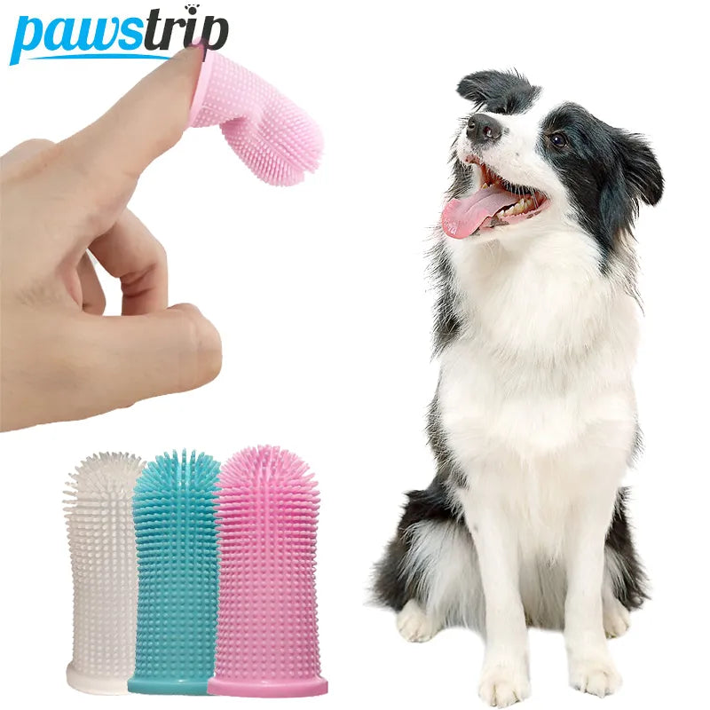 Pet Finger Toothbrush: Silicone Teeth Cleaning Tool for Dog Care  ourlum.com   