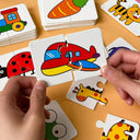 32Pcs Montessori Toddler Card Matching Game: Colorful Cognitive Puzzle Toys  ourlum.com   