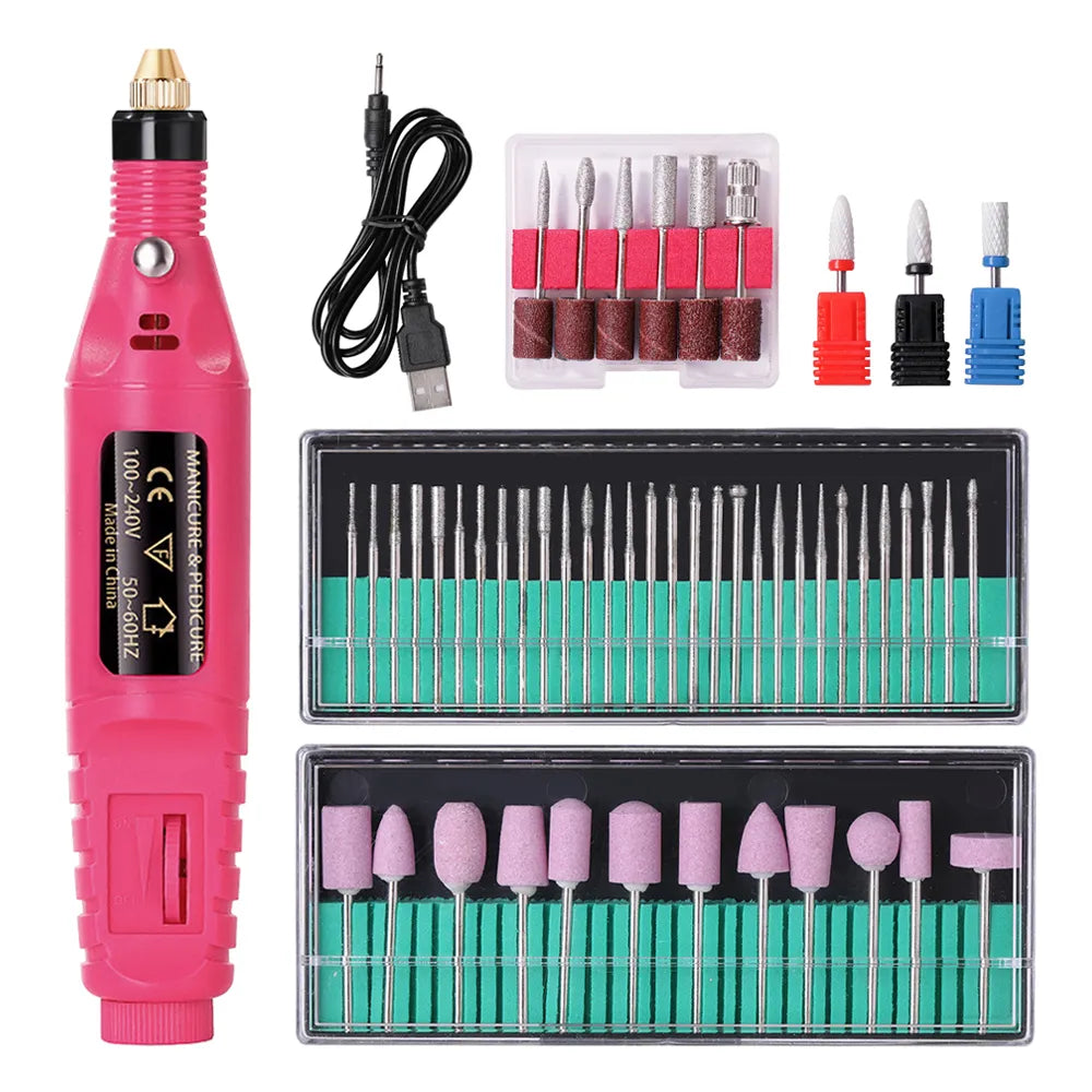 LULAA Electric Nail Drill Machine Set Pedicure Grinding Equipment Mill For Manicure  Professional Strong Nail Polishing Tool  ourlum.com   