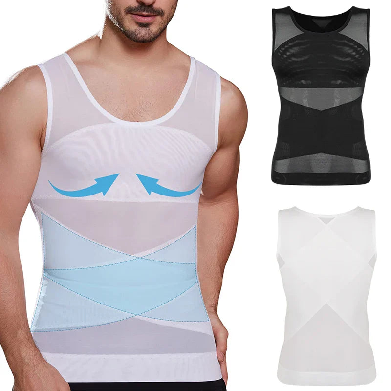 Men's Slimming Compression Tank Top for Chest Control and Tummy Shaping Shapewear