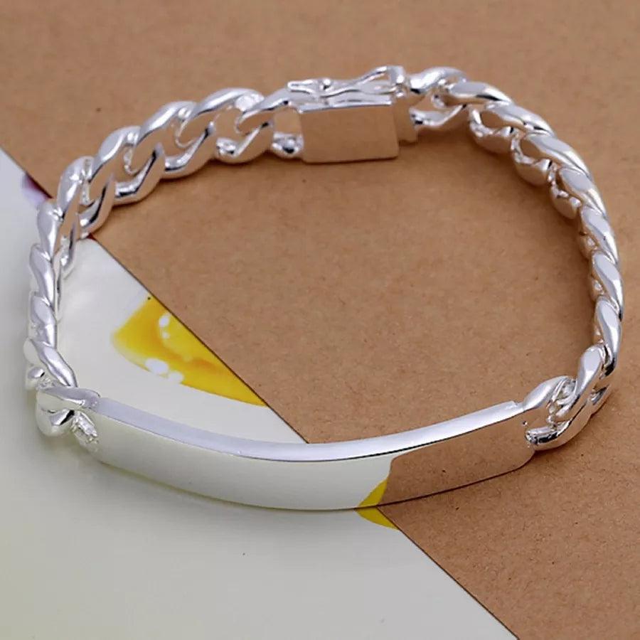 Noble Geometric 925 Sterling Silver Men's Bracelet with Free Shipping  ourlum.com Default Title  