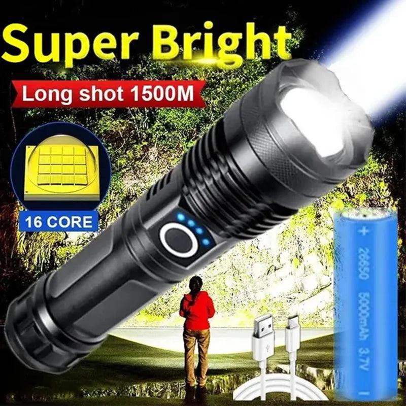 XHP100 LED Flashlight: Ultimate Outdoor Torch for Adventures.  ourlum.com   