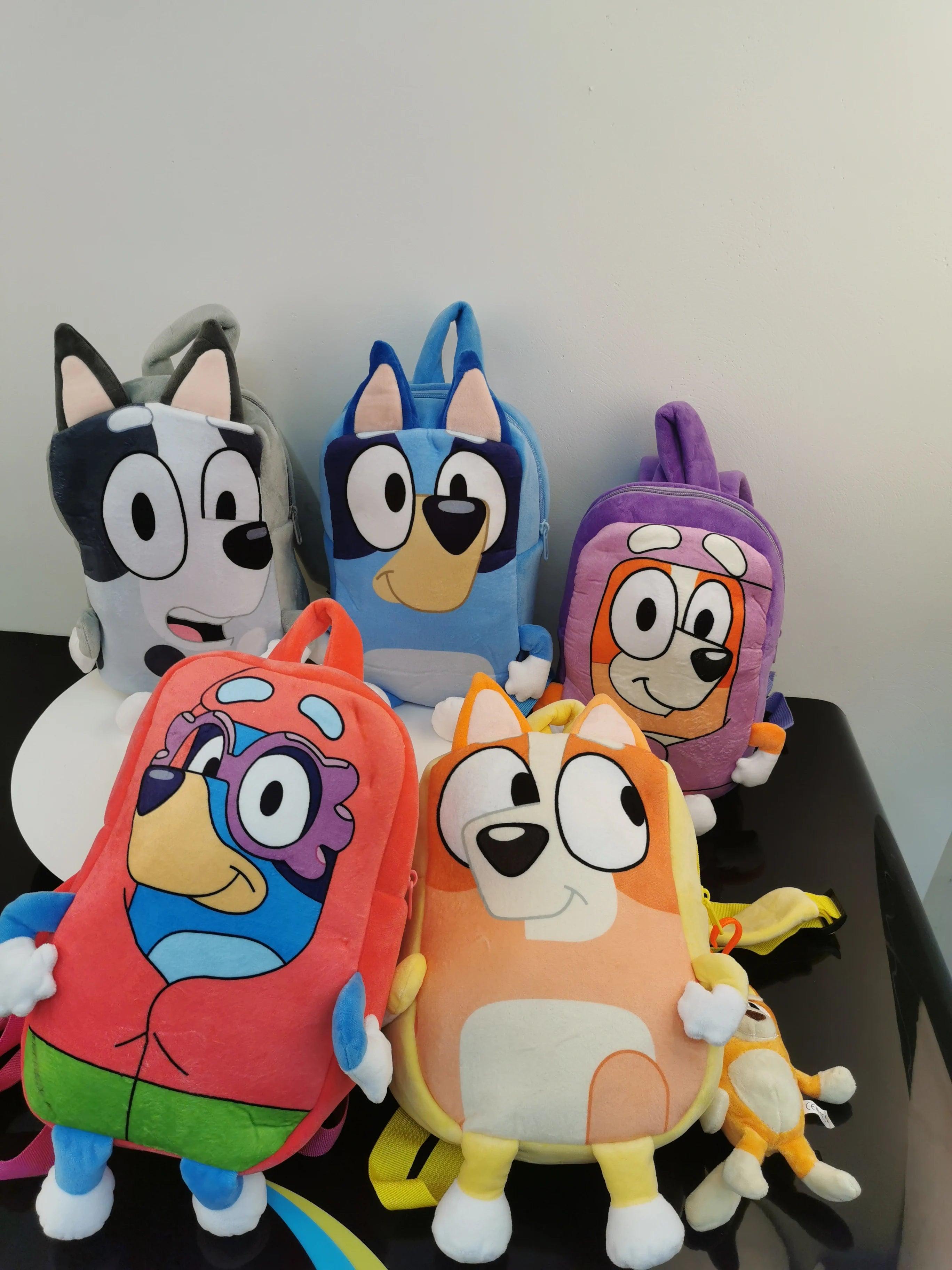 Cartoon Bluey Family Cosplay Kindergarten Children Schoolbag Bluebin Dog Backpack Kawaii Blue Orange Dog Backpack Children Gifts