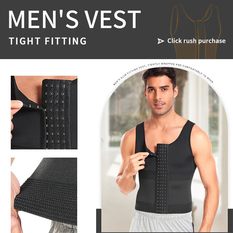 Men's Compression Slimming Shaper Vest - Tummy Control & Posture Support Tank Top