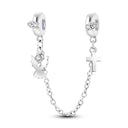 Safety Chain Silver Plated Beads Classic Safety Chain Charm