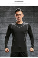 Quick Drying Tight Fitting Suit For Men'S Long Sleeved Sports Cycling Top, Running, Fitness, Football Training, Basketball Shirt