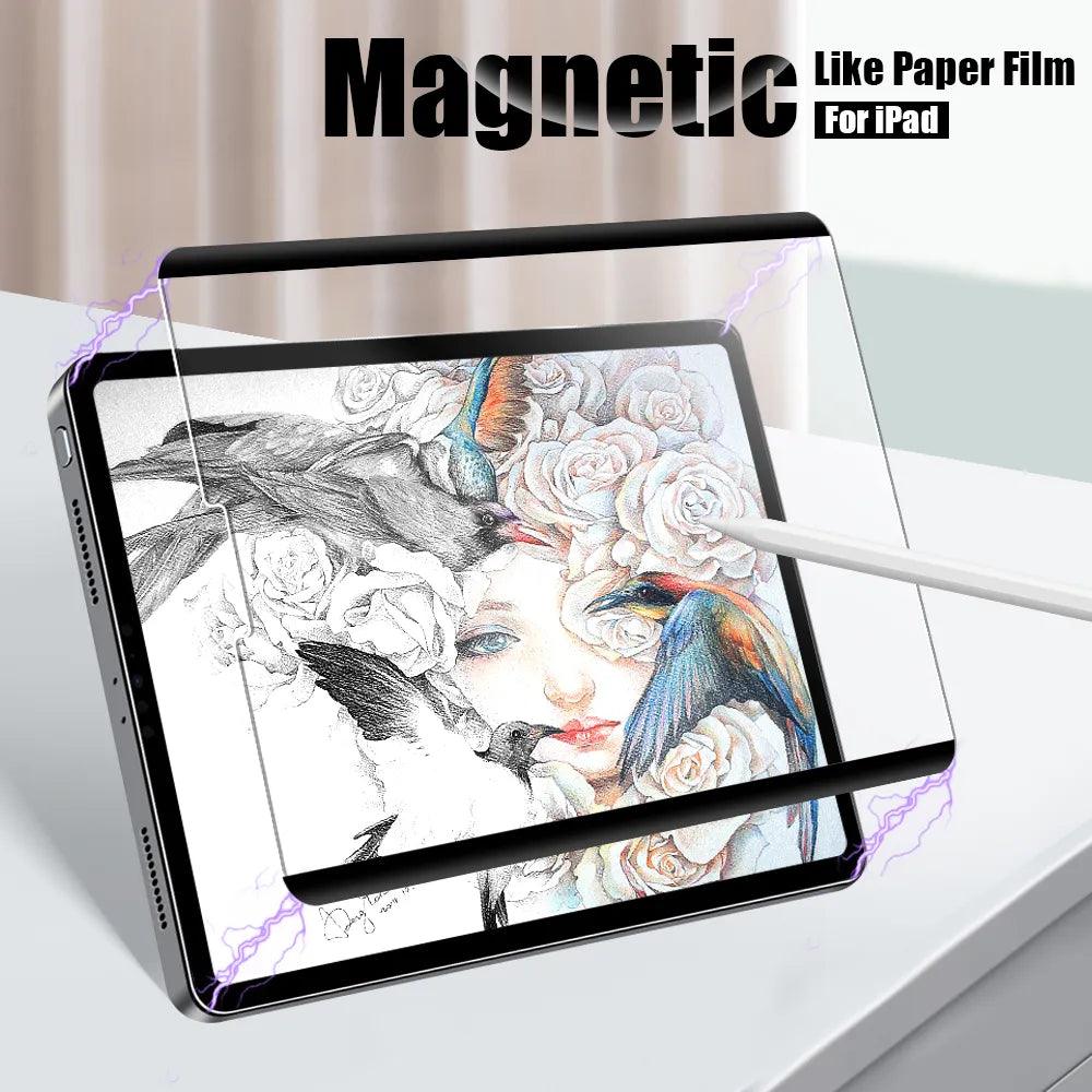 Paper-Like Magnetic Matte Screen Protector for iPad Pro: Natural Writing Feel  ourlum.com   