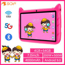 New 5G WiFi 7 Inch Tablet Pc Children's Gift Kids Learning Education Tablets Android 9.0 Quad Core 4GB RAM 64GB ROM Dual Cameras  ourlum.com Rose Add 64GB TF card CHINA