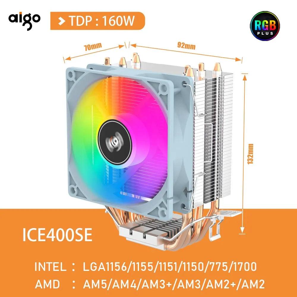 ICE400SE Air CPU Cooler: Silent Cooling for Intel AMD Systems  ourlum.com   