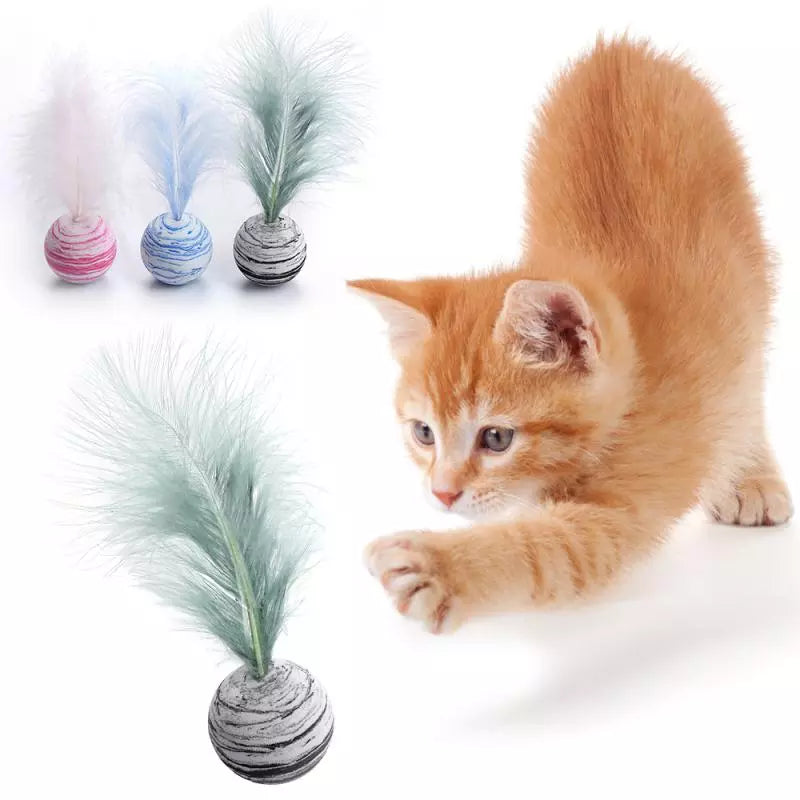 Cat Feather Interactive Toy: Rainbow Colors, Lightweight & Durable  ourlum.com   