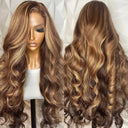 30-36 Inch Honey Blonde Body Wave Lace Front Human Hair Wig