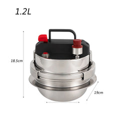 Compact Stainless Steel Pressure Cooker - Quick 5-Minute Cooking Pot for Rice and Meals