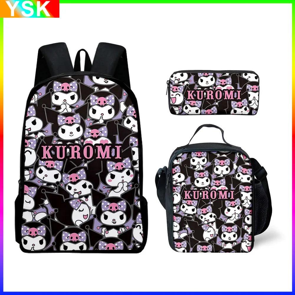 Sanrio Kuromi Backpack Sanrio Backpack Pencil Bag Student School Bag Primary and Middle kawaii Cartoon School Bag Mochila