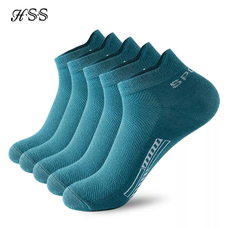 HSS Organic Cotton Men's Athletic Ankle Sock 5-Pack - Breathable Mesh Sports Socks for Summer Activities  Our Lum   