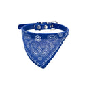 Pet Dog Bandana Collar with Leather Accessories: Cute Design, Quality Assurance, All Seasons.  ourlum.com style 2 blue S 