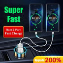 Car Charger Dual USB Ports Super Fast Charging Digital Display Adapter for IPhone Samsung   ourlum.com   