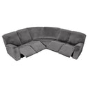 7-Piece L Shape Velvet Stretch Recliner Sofa Covers Set