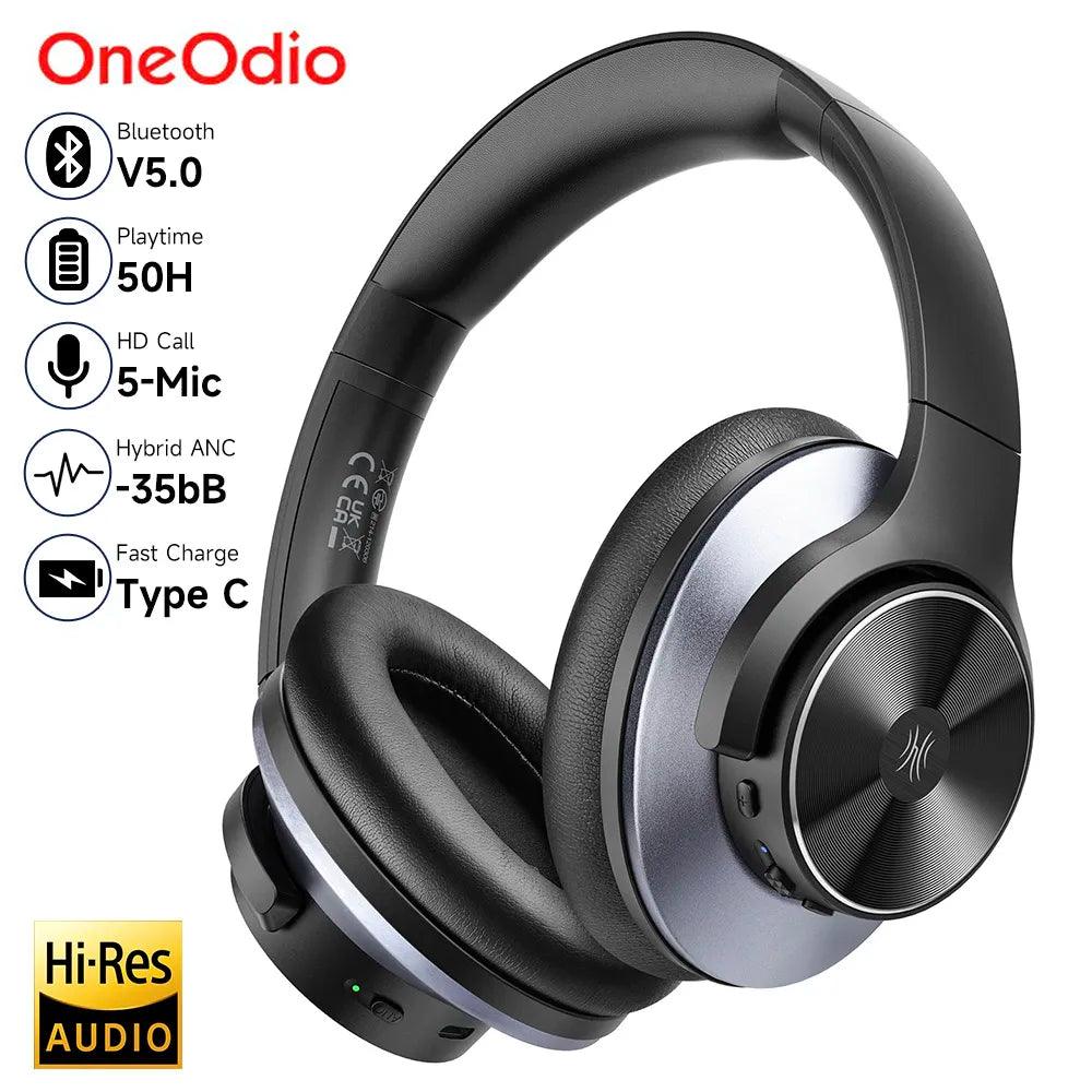 Oneodio A10 Wireless Noise Cancelling Headphones with Dual Sound Chamber and Hi-Res Audio  ourlum.com   
