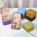 Velvet Jewelry Box For Women Travel Zipper Organizer Case