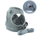 Adjustable Mesh Vest Dog Harness with Leash for Safety and Comfort in XS/S/M/L/XL Sizes  ourlum.com gray XS 