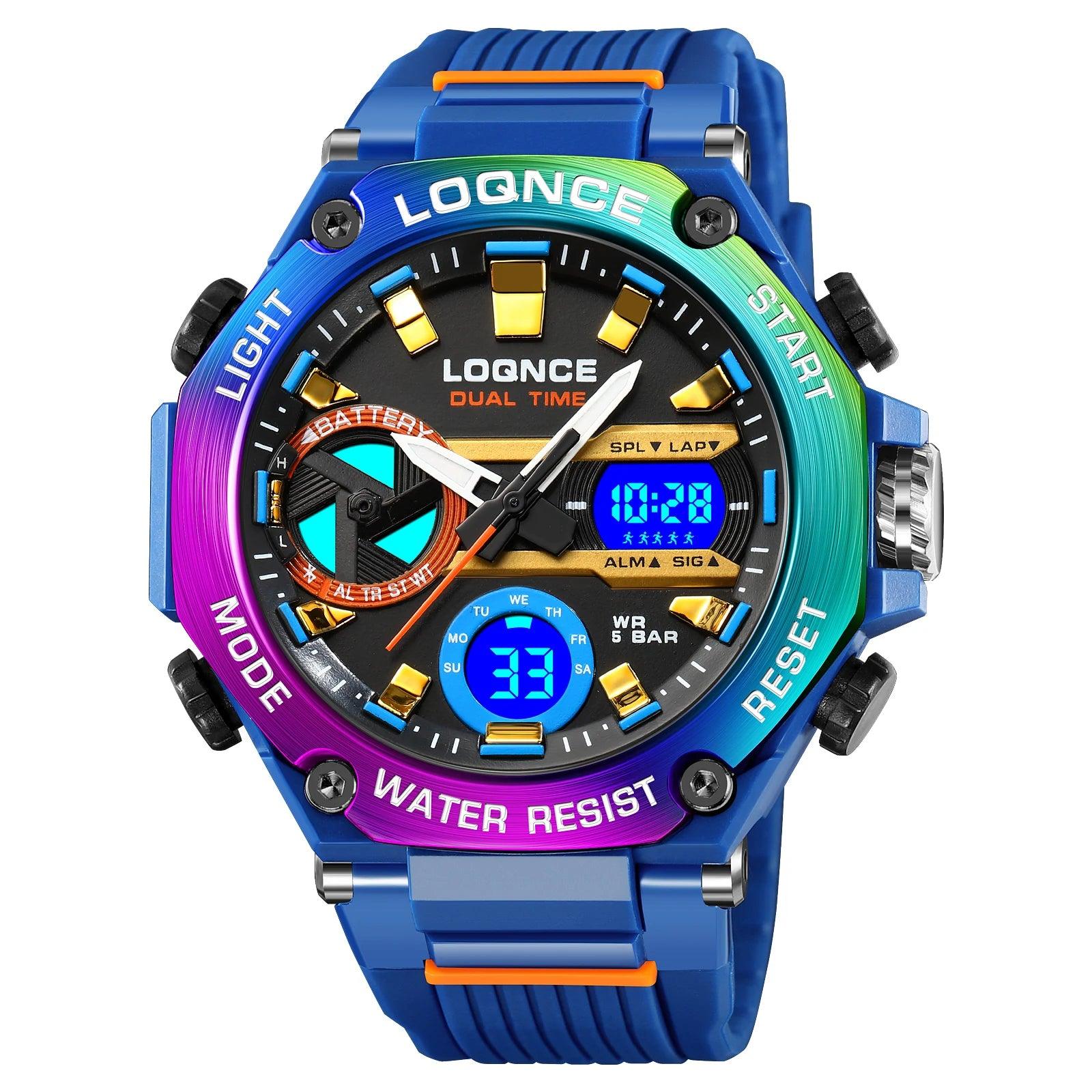 2023 LOQNCE 98001 Dual Movement Men's Sports Watch - Stylish Elegance for the Modern Man  OurLum.com   