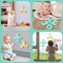 Baby Bath Toys: Interactive Spinner Suction Cup Rattles Set