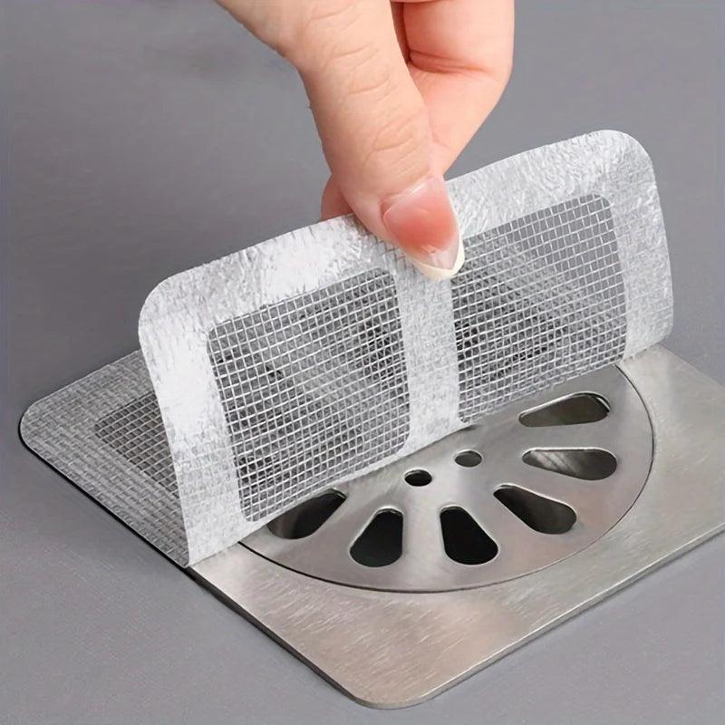 Mesh Hair Filter Stickers - Disposable Drain Covers for Shower and Sink  ourlum.com   