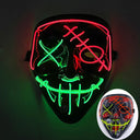 Halloween LED Purge Neon Light Up Mask With LED Gloves