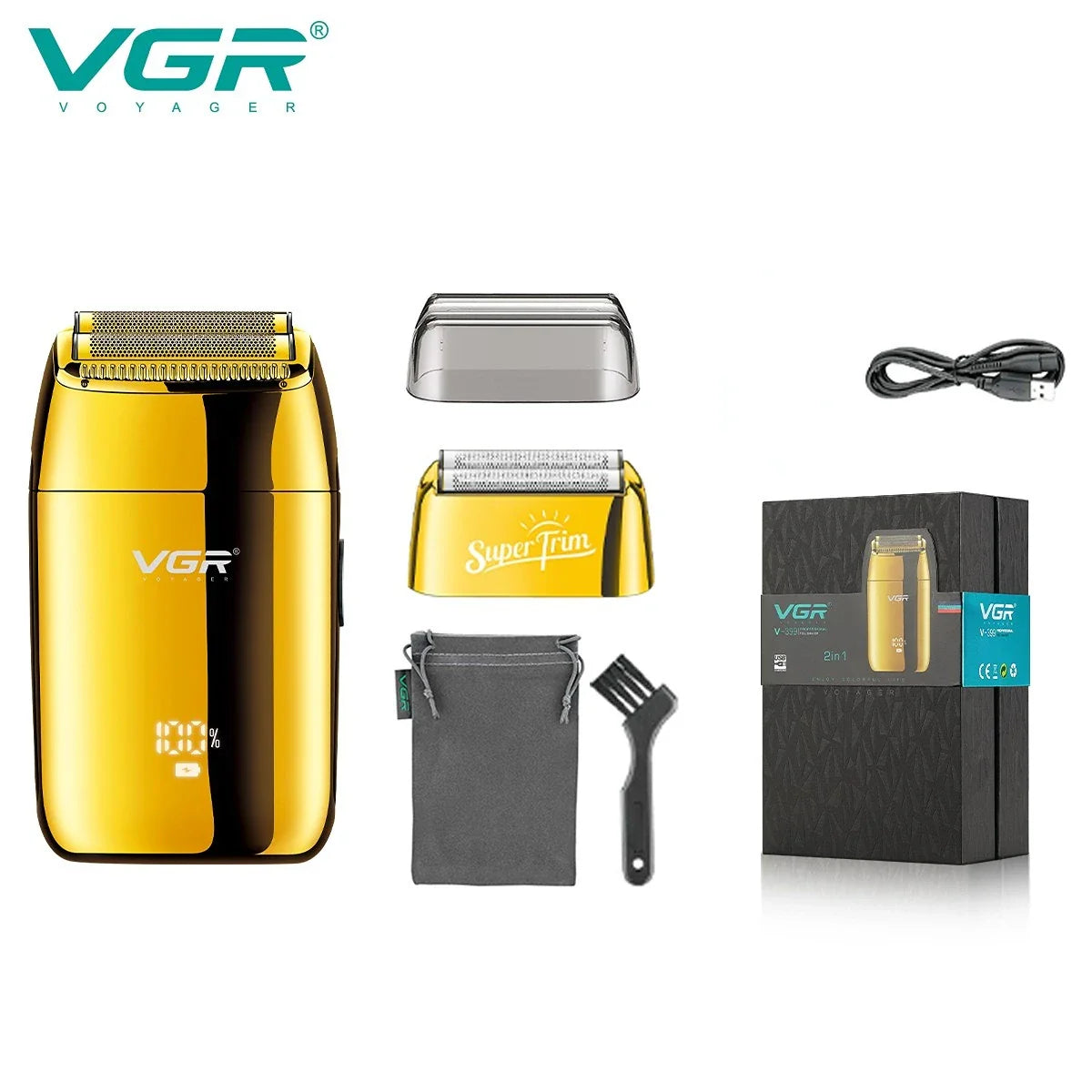 VGR Shaver Electric Shaver Beard Trimmer Beard Shaver Professional Electric Razor Men Beard Cutting Machine Rechargeable V-399