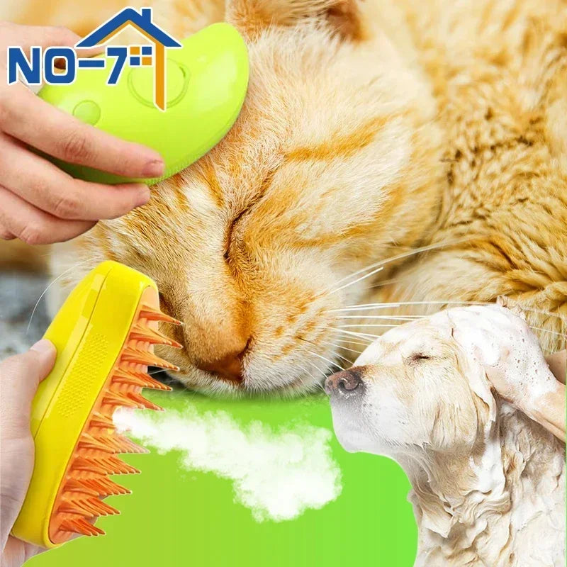 Steamy Cat Brush: Hot Steam Grooming Comb for Pet Hair Removal  ourlum.com   