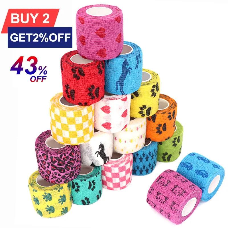 Colorful Self Adhesive Elastic Bandage Wrap Tape Sports Protector  ourlum.com   