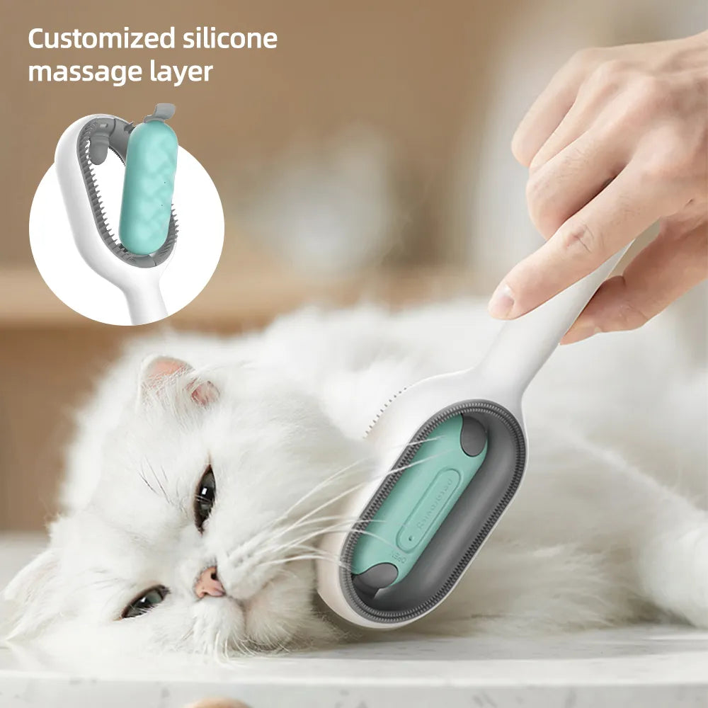 Double Sided Pet Hair Removal Comb Grooming Brush with Cotton Tissue  ourlum.com   