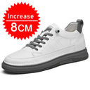 Casual Men Elevator Shoes Height Increase White Black 6CM