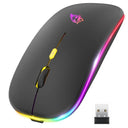 Wireless Mouse Rechargeable RGB Silent Click Multi-Device Compatibility