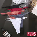 Seductive 5-Piece Cotton Blend G-String Panties Set for Women  ourlum Set1 L Set