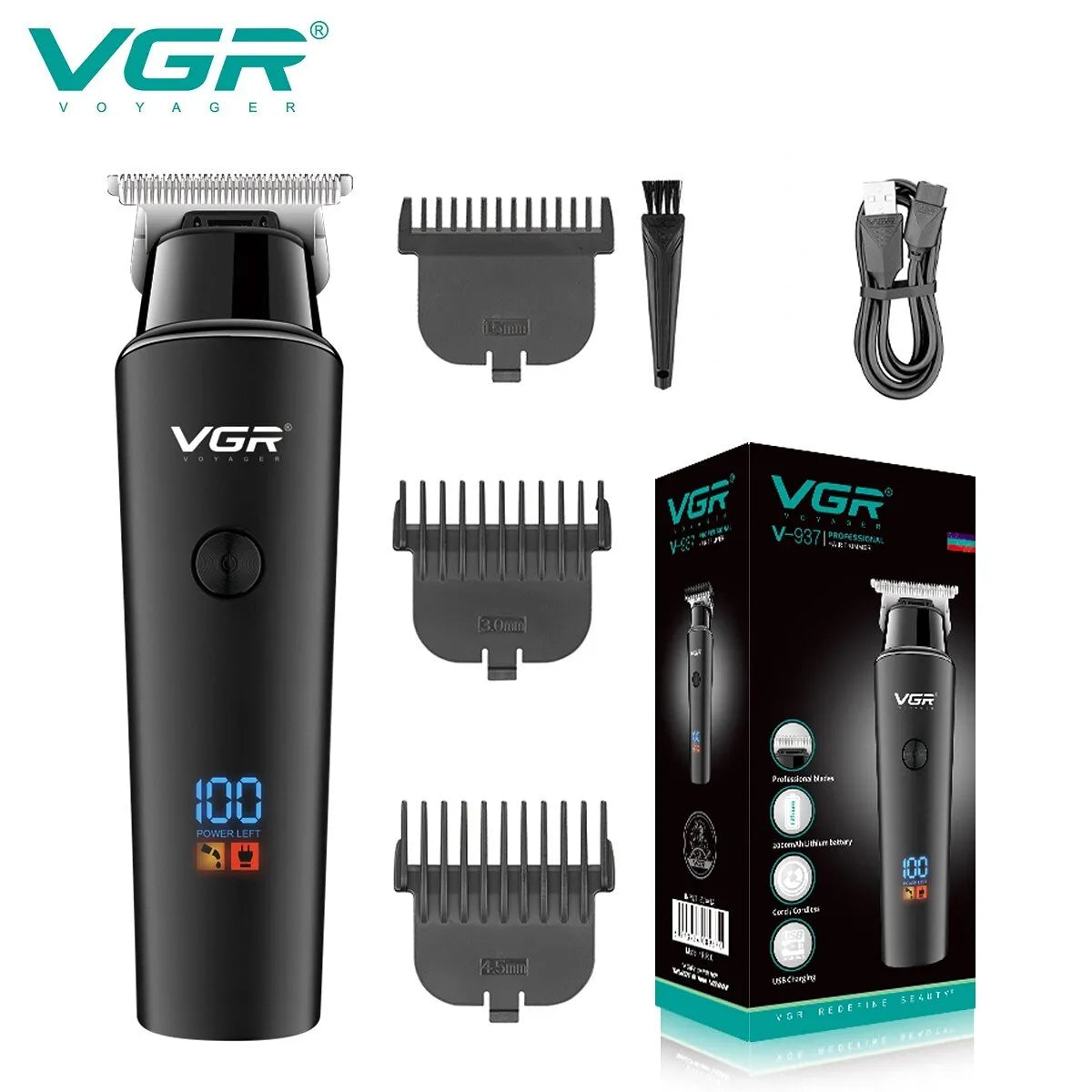 VGR Hair Trimmer: Professional Cordless Grooming Solution with LED Display  ourlum.com   