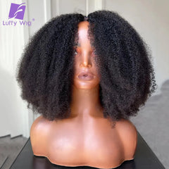 200% Volume Afro Kinky Curly V Part Wig: Natural Style Boost