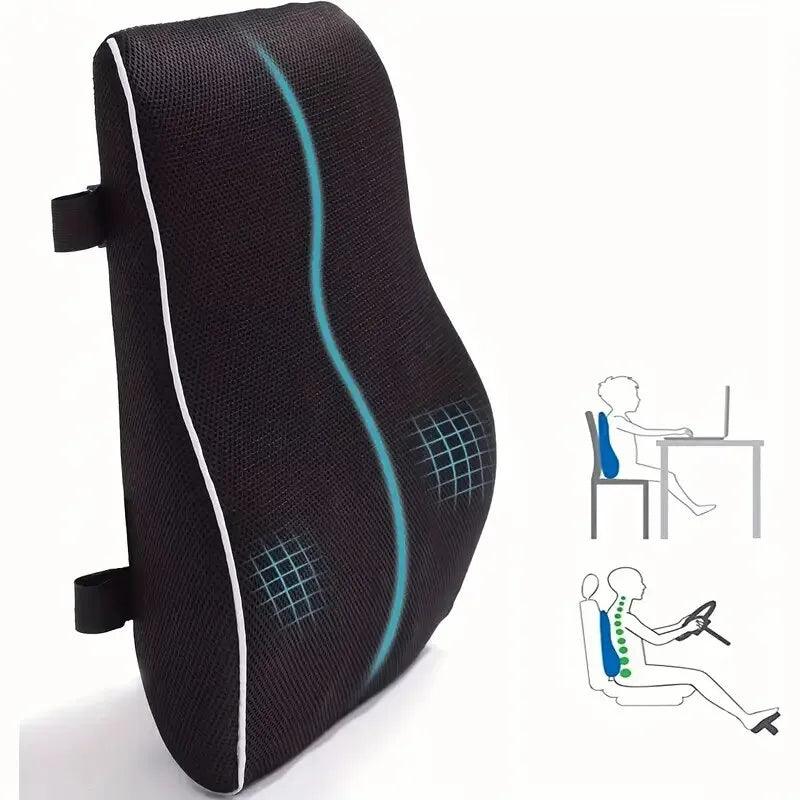 Memory Foam Car Seat Cushion with Lumbar Support - Ideal for Office and Gaming Chairs - Soft and Durable  ourlum.com   