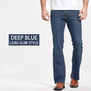 Mens Boot Cut Jeans Slightly Flared Slim Fit Denim Pants