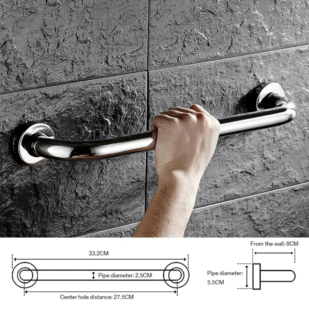 Stainless Steel Grab Bar Bathtub And Shower Barrier-free Safety Railings Elderly And Disabled Anti-slip Handles Bathroom Tools