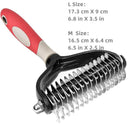 Pet Deshedding Brush: Dual-Sided Professional Grooming Tool for Cats and Dogs  ourlum.com red M 