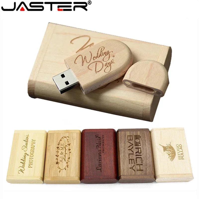 Wooden Engraved Logo USB Flash Drive: Custom Wedding Gift & Storage Options  ourlum.com   