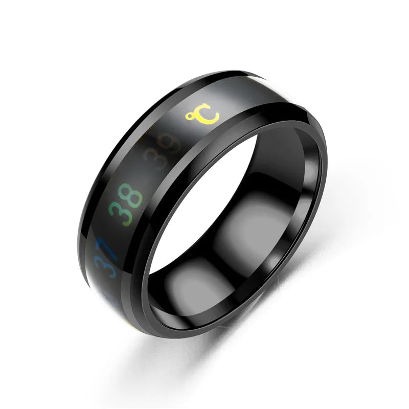 Temperature Ring Titanium Steel Mood Emotion Feeling Intelligent Temperature Sensitive Ring Waterproof Jewelry