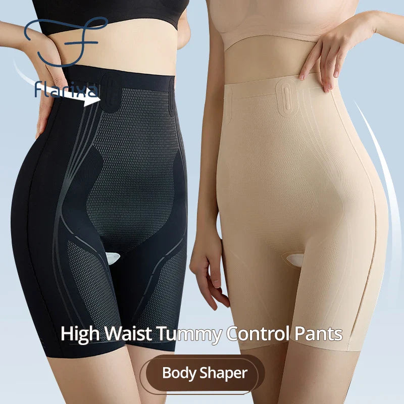 High Waist Tummy Control Shapewear Boxer Shorts for Women - Postpartum Body Shaper