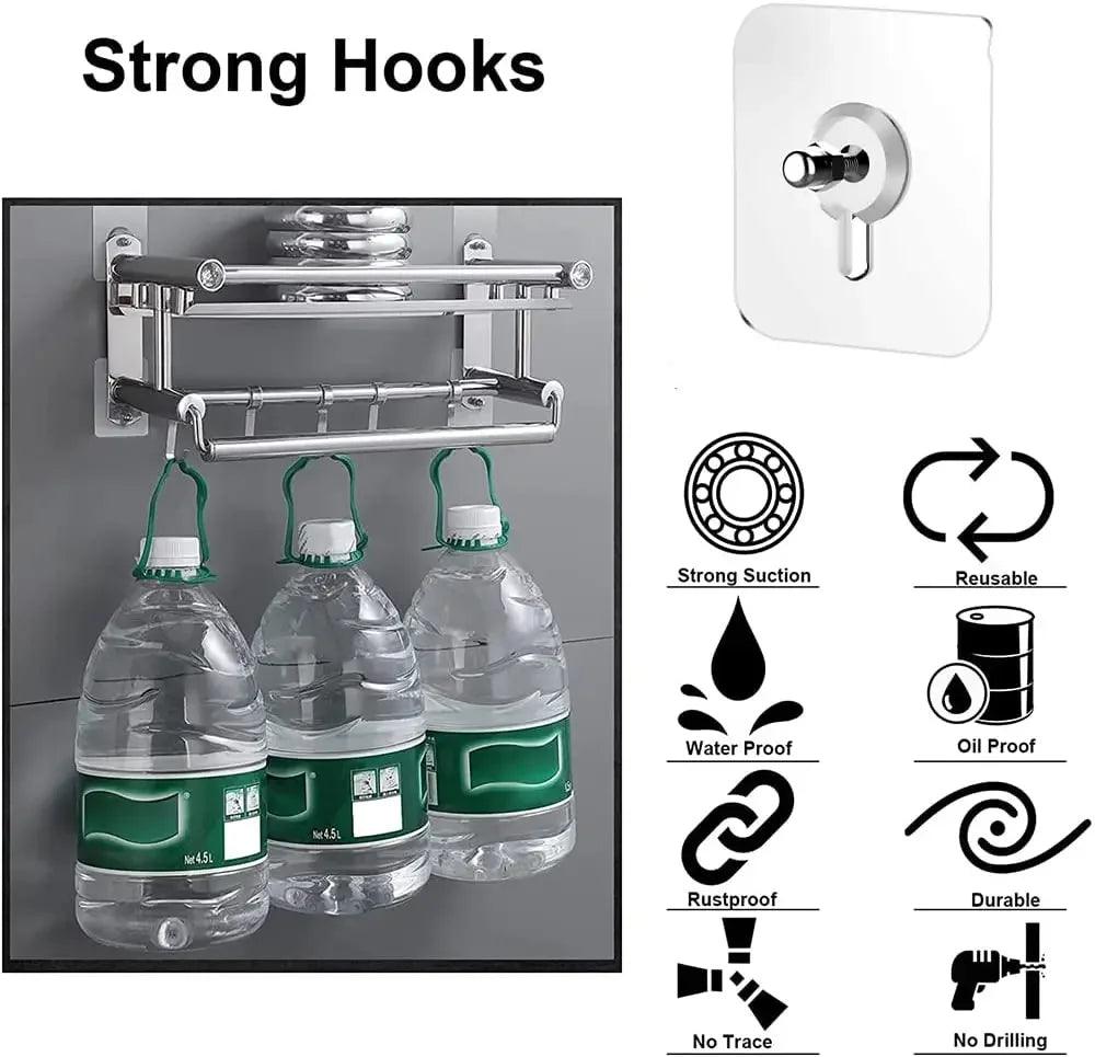 Heavy Duty Adhesive Wall Hooks for Kitchen and Bathroom Organization  ourlum.com   