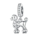 Pet Dog Charm Bracelet: Sterling Silver Poodle Dachshund