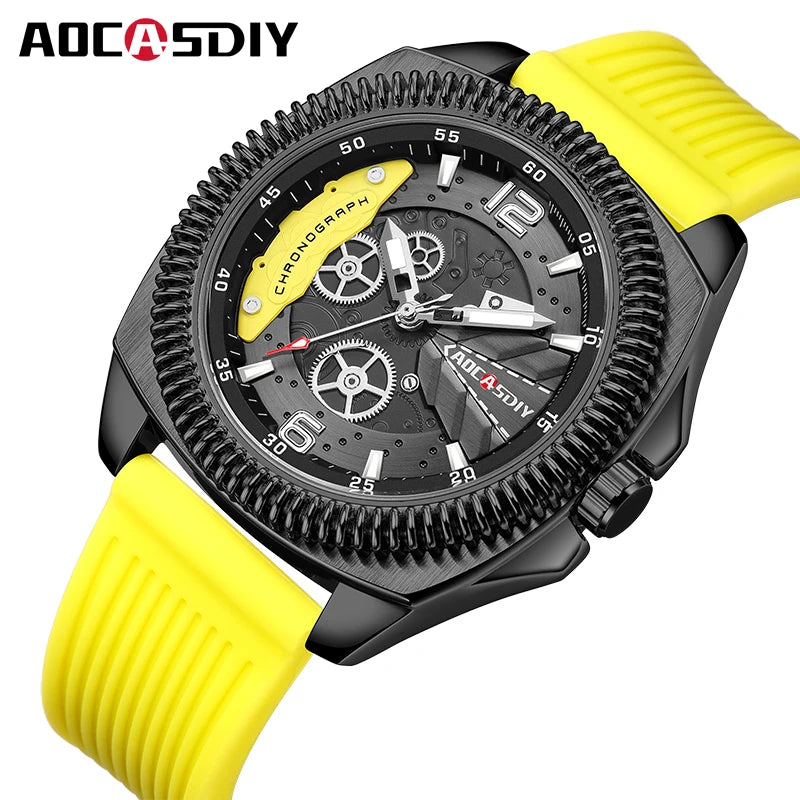 Luxury Chronograph Quartz Men's Watch with Luminous Hands - High Quality Wristwatch for Men  OurLum.com   
