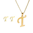 Fashion Stainless Steel Alphabet Initial Necklace Set For Women