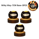 USB LED night light, Galaxy Crystal Ball lamp, 3D planet moon lamp, home decoration  ourlum.com B-Solar system-3PCS  