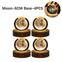 USB LED night light, Galaxy Crystal Ball lamp, 3D planet moon lamp, home decoration  ourlum.com A-Moon-4PCS  